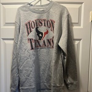 Fanatics Gray Houston Texans Crewneck Sweater